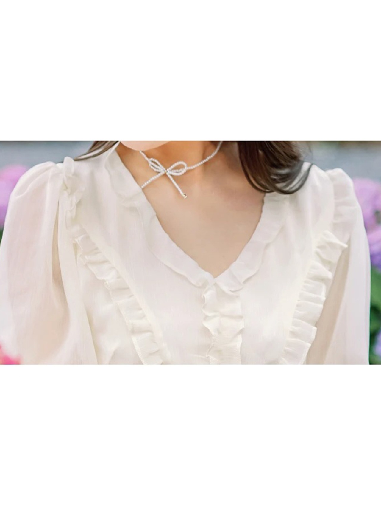 【0255】Frill Tiered Volume Long Sleeve Dress