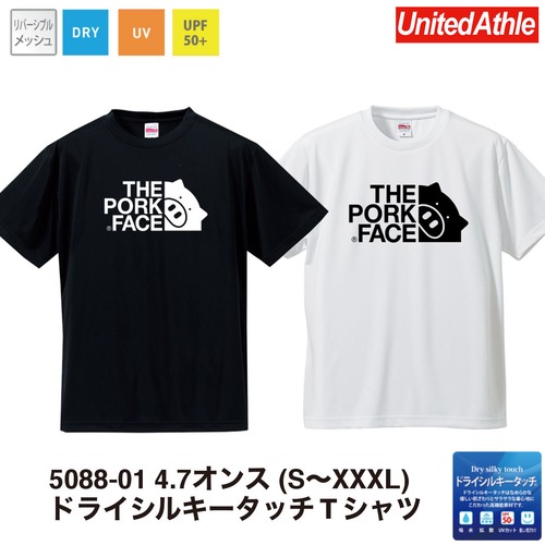 【ロゴ大&ロゴ小】THE PORK FACE 4.7ozシルキードライTシャツ(S〜XXXL)
