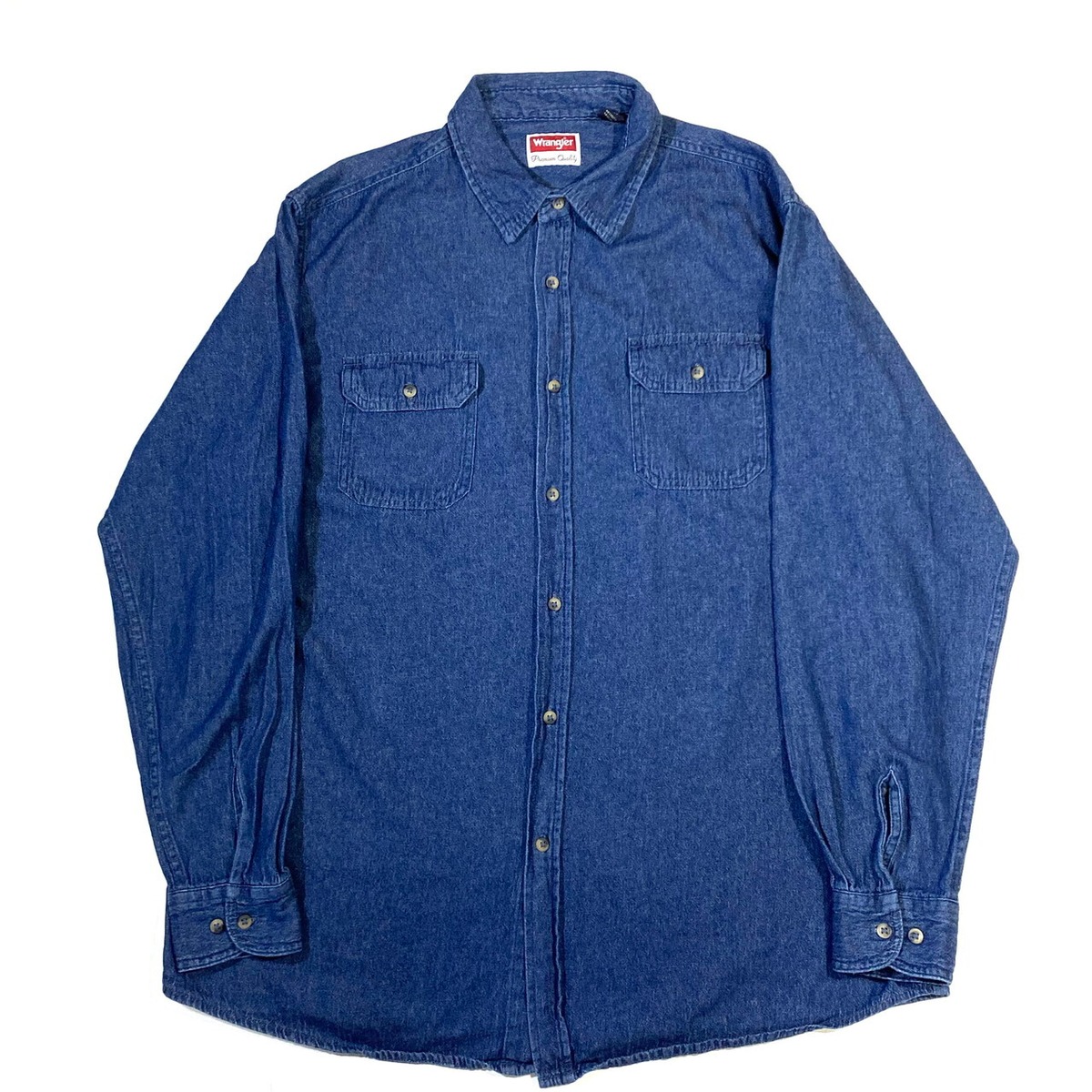 Wrangler Premium Quality ラングラー 長袖 ライトデニムシャツ 濃紺 