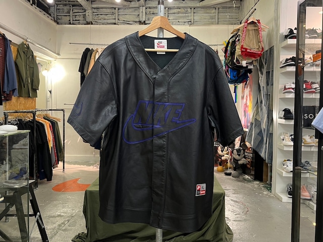 Supreme  × NIKE LEATHER BASEBALL JERSEY BLACK XL CK8221-010 10650