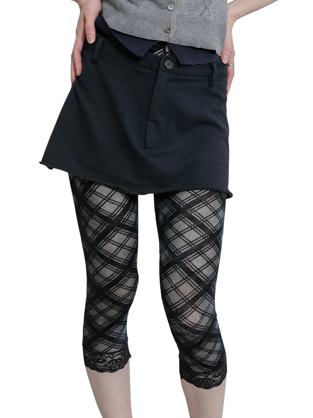 PERVERZE パーバーズ / Tシャツ / ショーツ / Lace-Trim Mid-Calf