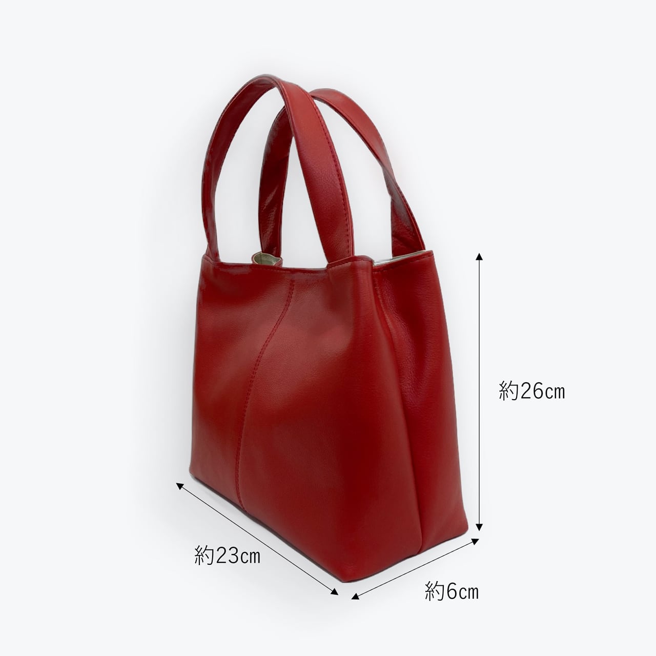 美品✨希少オークス ハンドバッグ ワインレッド 赤 レザー 自立型 