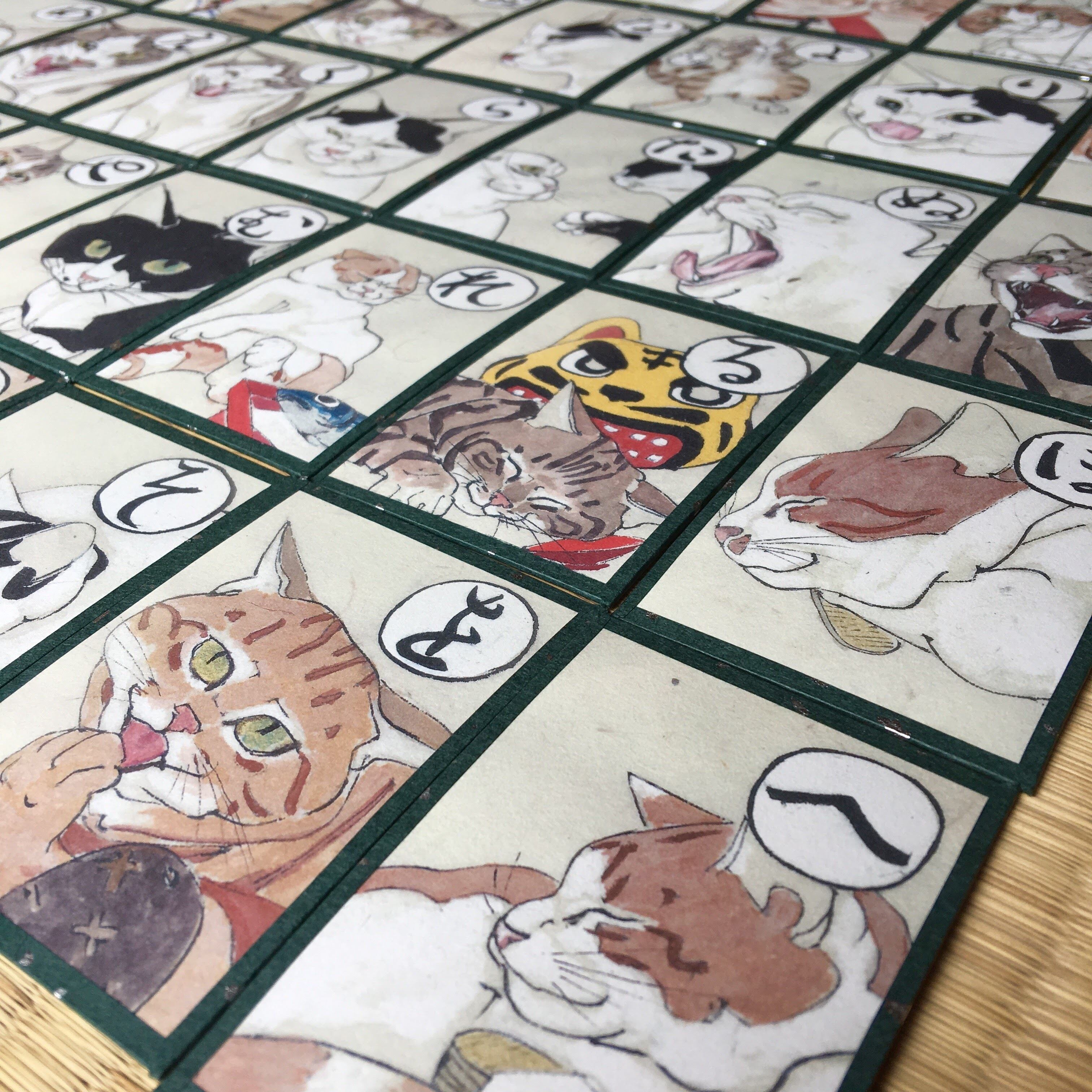 アトリエKinami 石塚智之　諺いろは歌留多　二集　猫　ネコ　墨絵　日本画 猫諺いろは歌留多（第2集）紙箱入り | アトリエ・Kinami