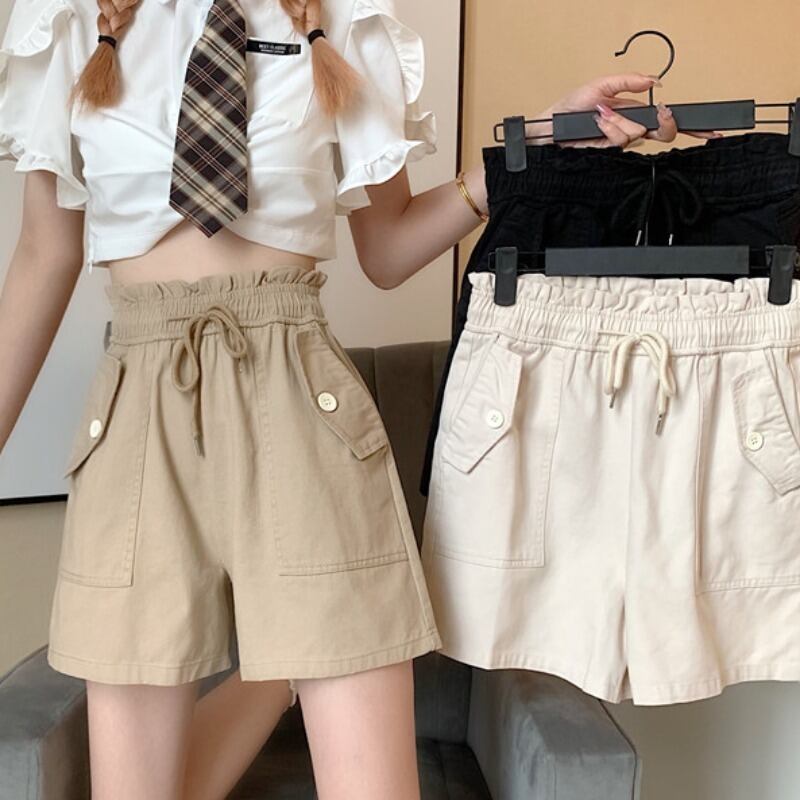 サマーギャザーハイウェストウェストパンツ 薄手ルーズカジュアルショーツ レディース 夏物 ブルマー YY-ファッション60396638534