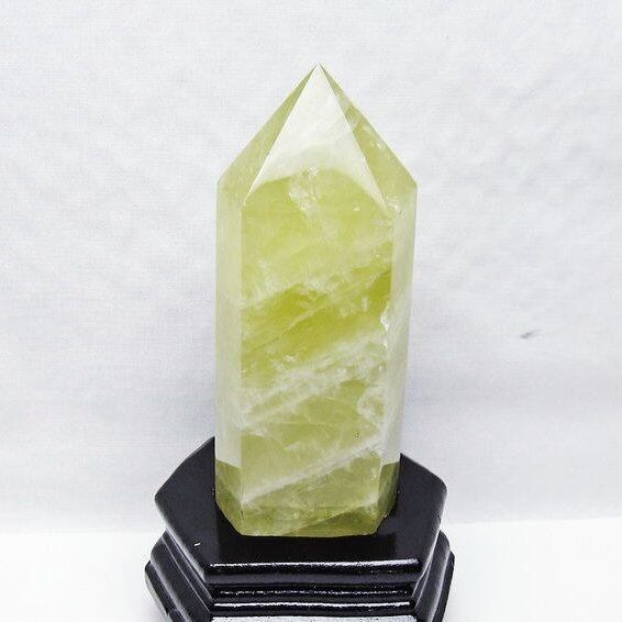 シトリン 六角柱 シトリンクォーツ ポイント 台座付属 一点物 152-4153