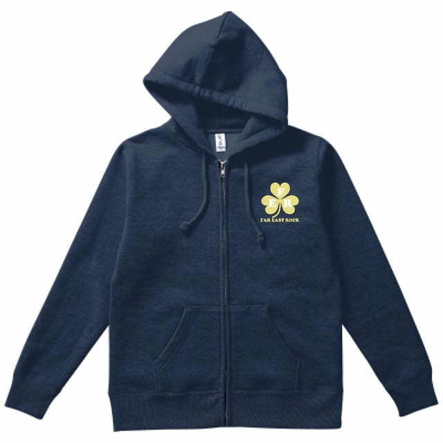 ラファ ジップ パーカー サイズS ネイビー H/C ロゴ 12.4oz ヘビーウェイトジップパーカー ネイビー×黄色