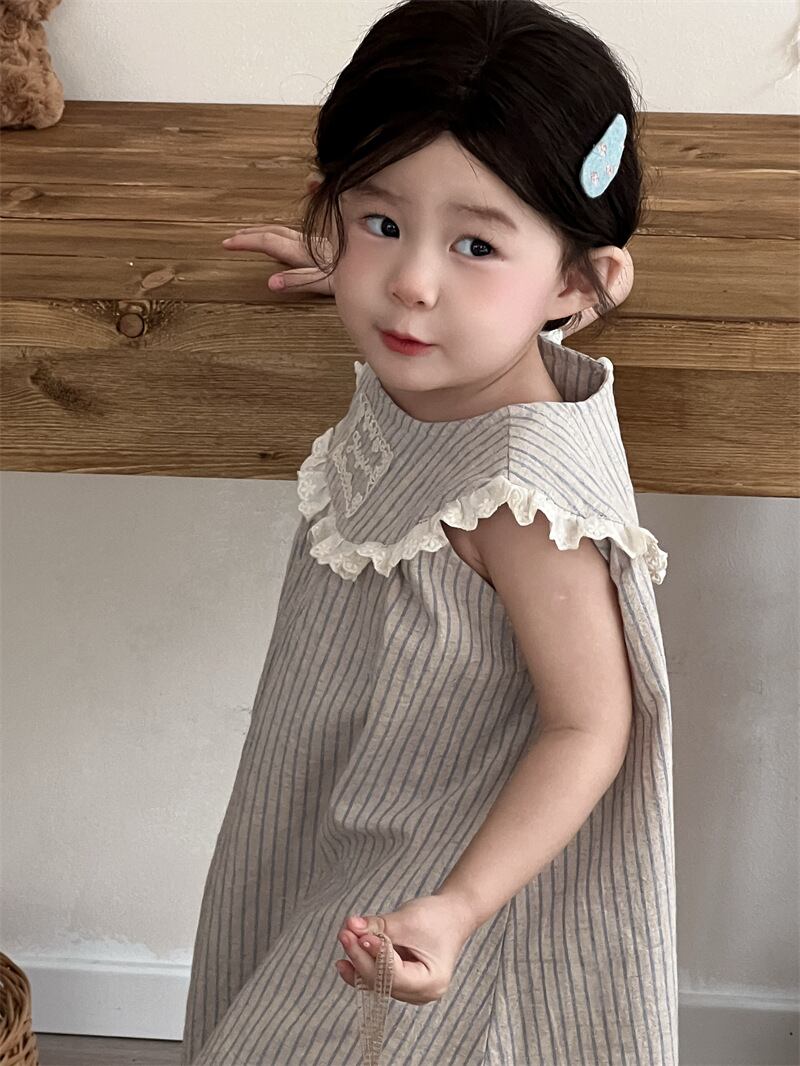 予約販売】80-130cm ガーリーストライプワンピース | 子供服のMurababy