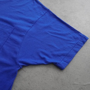 90s FRUIT OF THE LOOM Pocket TEE solid blue "made in USA" [XXL] 古着