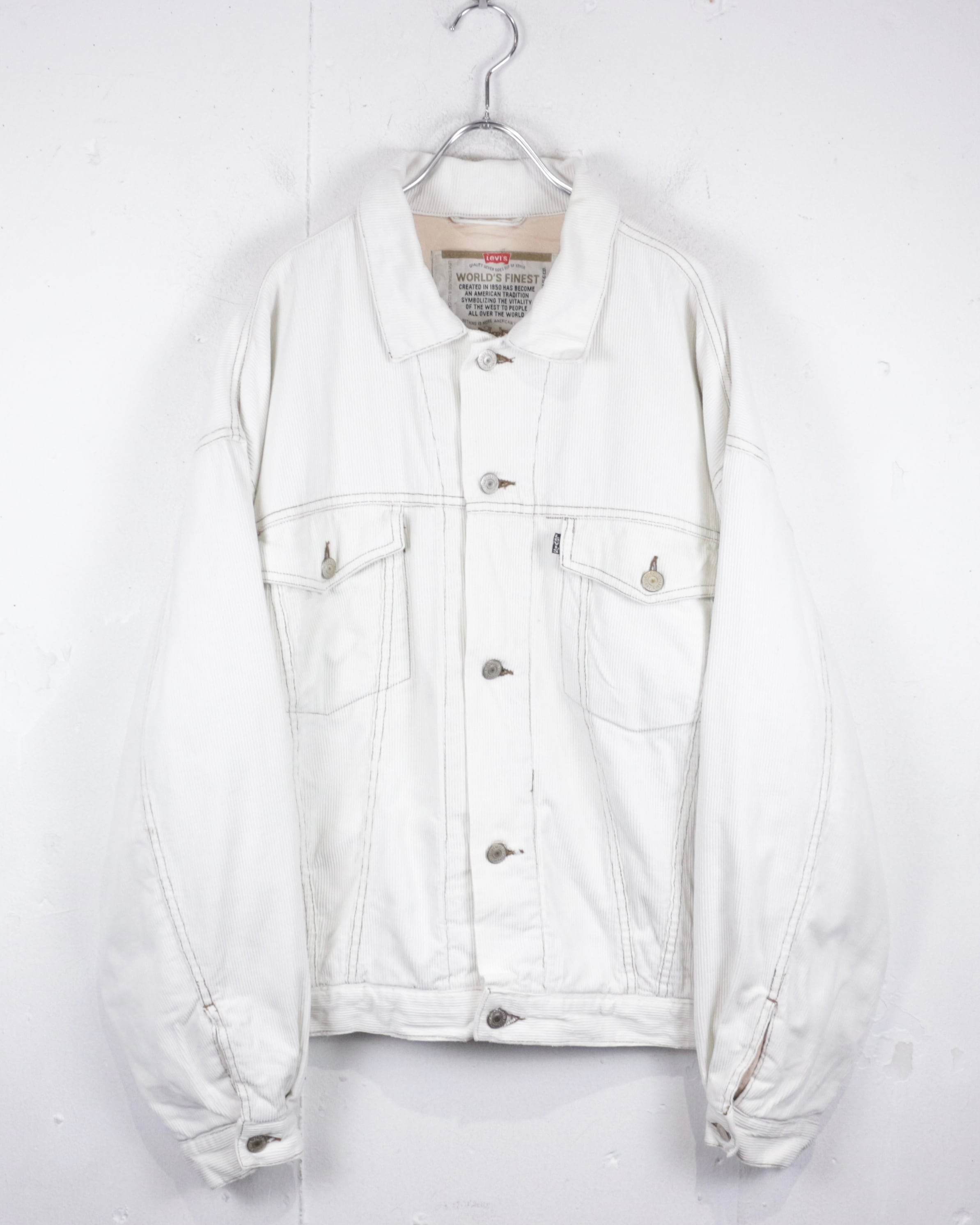 Caka act2】80's“Levi's” Ivory Color Euro Vintage Corduroy Tracker