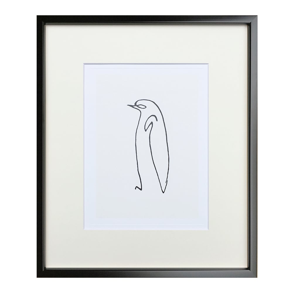 額縁付き] パブロ・ピカソ「Le pingouin（ペンギン）」ブラック