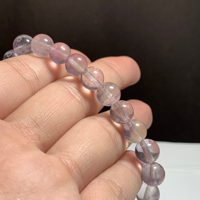 A92.可愛い色合い☆パープル系 フローライト ブレスレット