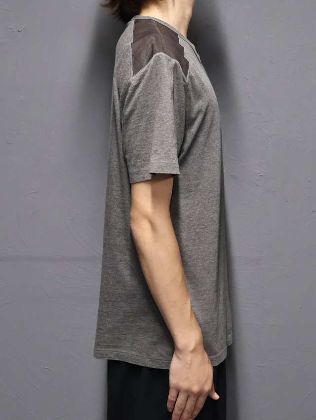 【GUCCI】leather switching t-shirt