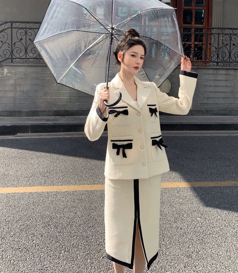 カラーコート オータムウィンターホワイトルーズ 秋物 冬物 ブラックストロベリース7346404712