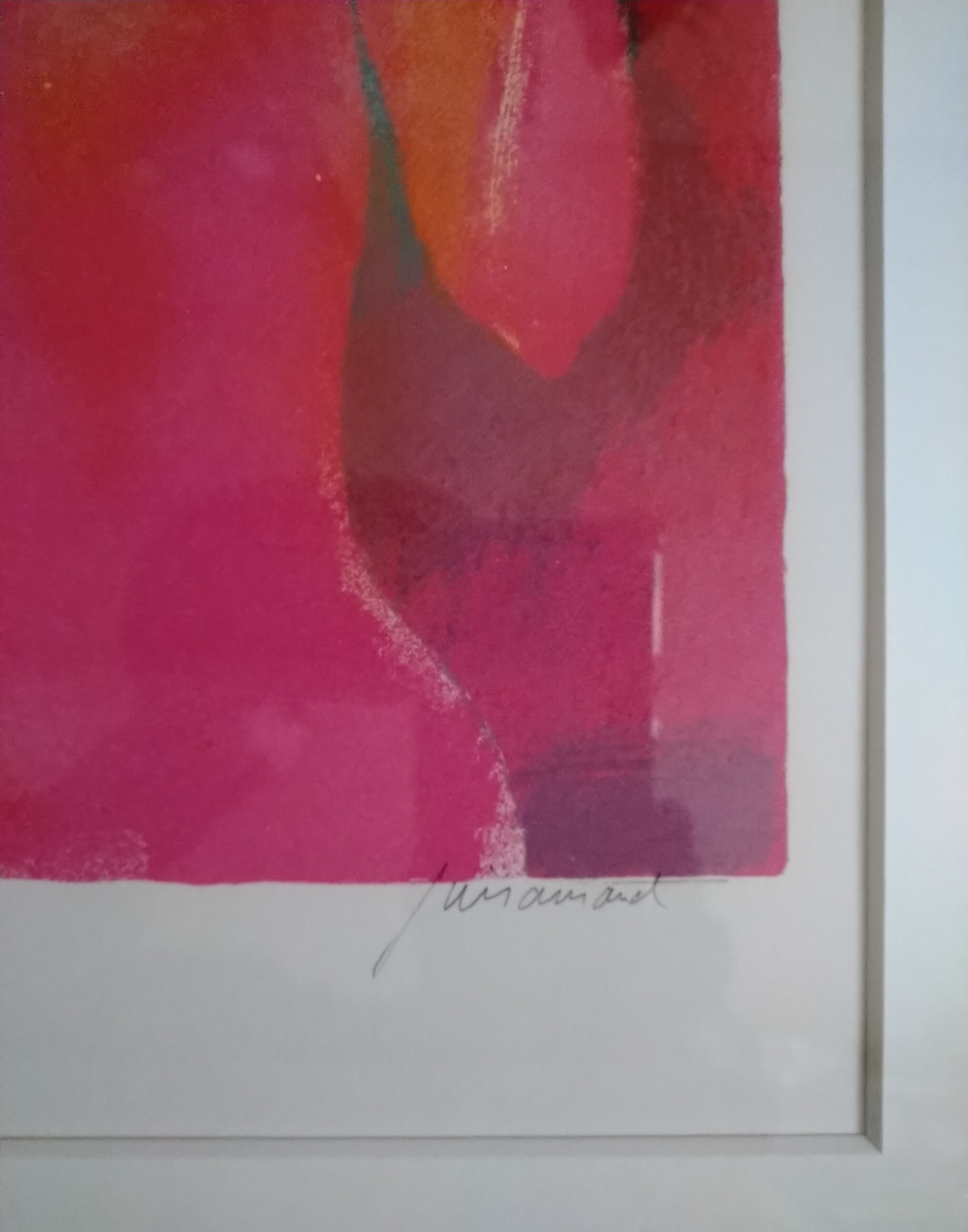 ポール・ギヤマンのリトグラフ 「裸婦とブーケ」 自筆サイン