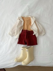 韓国子供服 / minirobe / 26Autumn / コーデュロイ4分丈パンツ / 秋服 *S~XL*