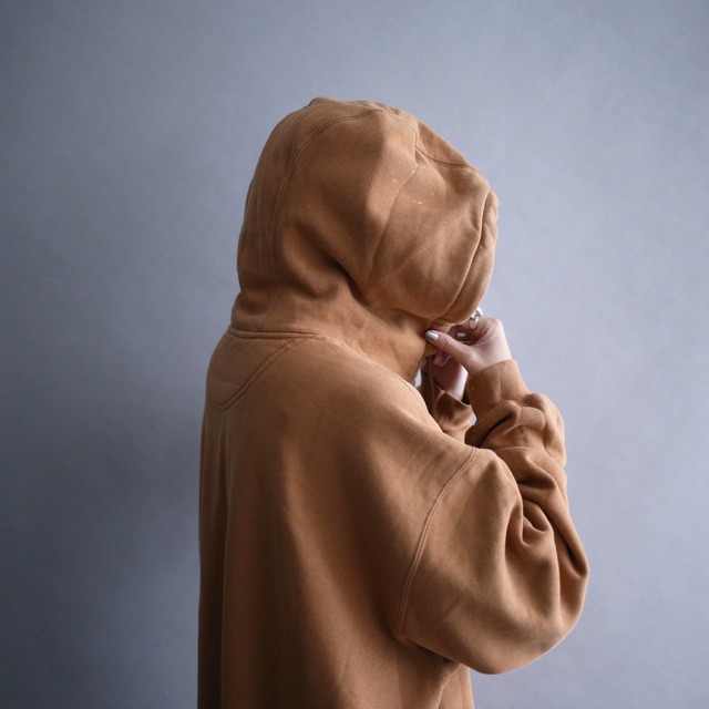 "Csrhartt" good brown XXXL super over size full-zip sweat parka