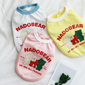 【PET】3色展開クマプリントの配色タンクトップ