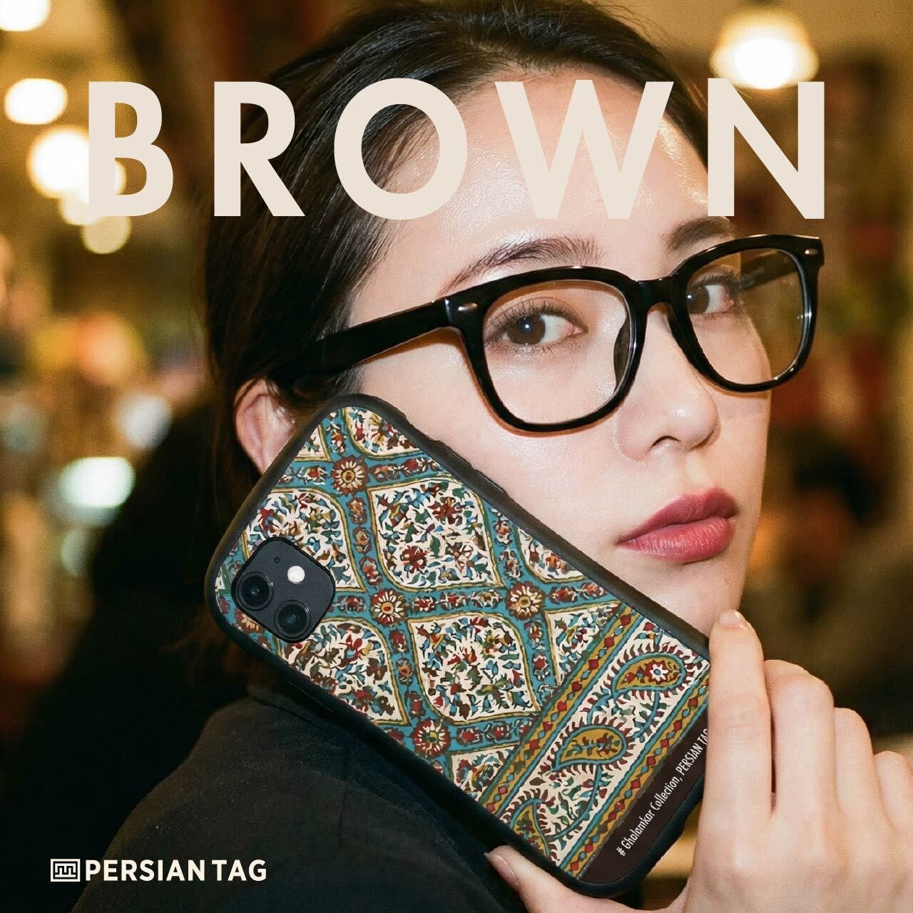 シンプルケース / Ghalamkar(brown) / AndroidもOK