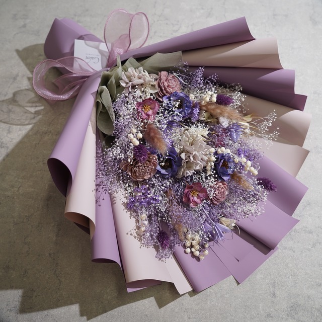 ドライフラワーの花束 Lサイズ パープル L-98≪限定１点≫