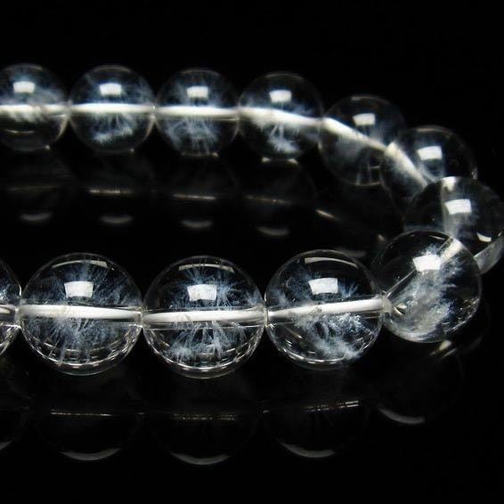 虹入りニューヨーク産ハーキマーダイヤモンドブレスレット約7ミリy1821