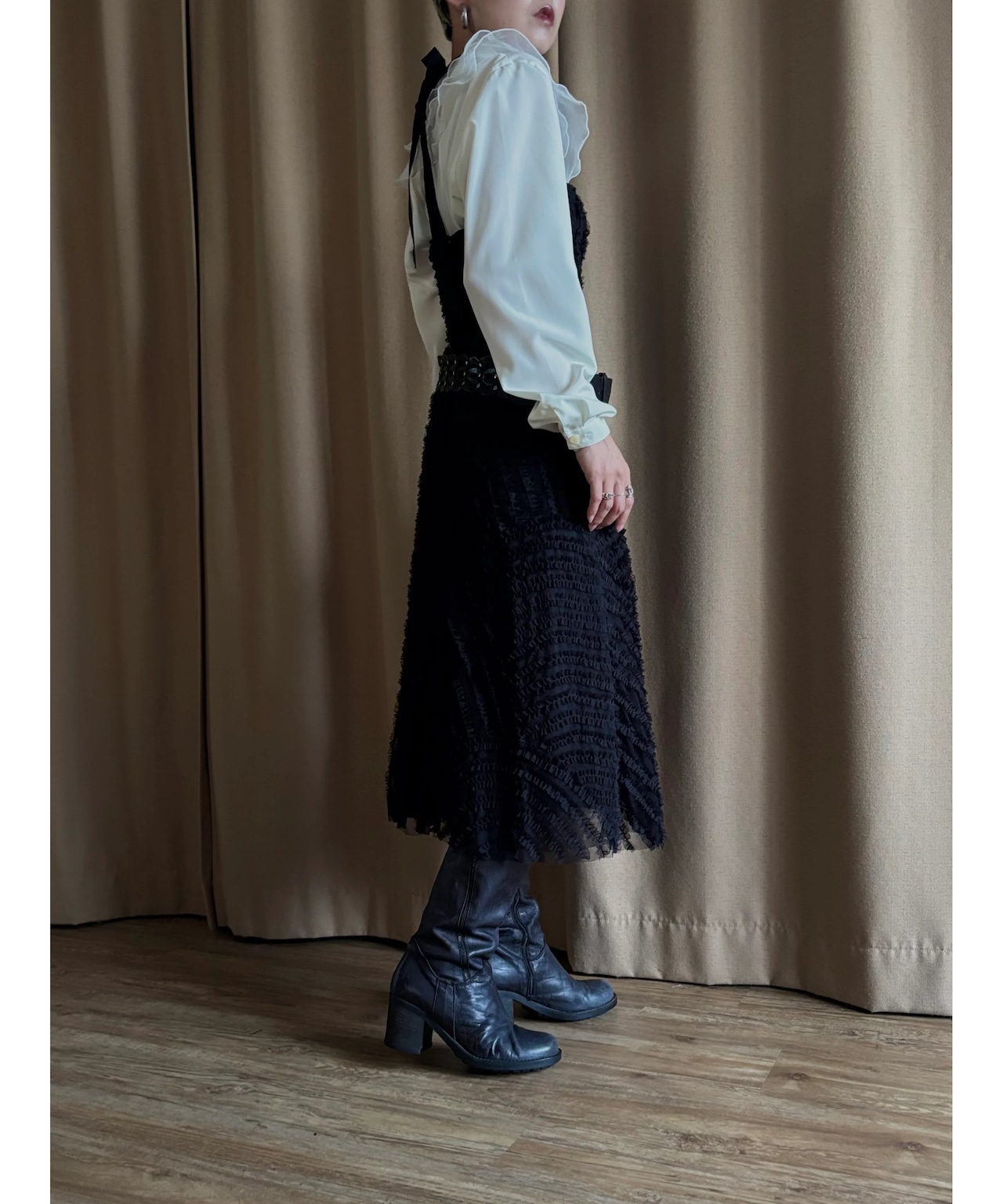 BCBG MAXAZRIA black tulle dress-5002-9