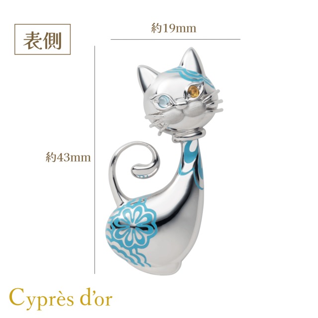 ※オーダー品【MONA LISA CAT】シルバー ロジウムメッキ キャットジュエリー 猫ジュエリー モナリザキャット オッドアイ シルバーペンダント ネックレス silver ブルートパーズ シトリン 宝石 樹脂加工 普段使い お洒落