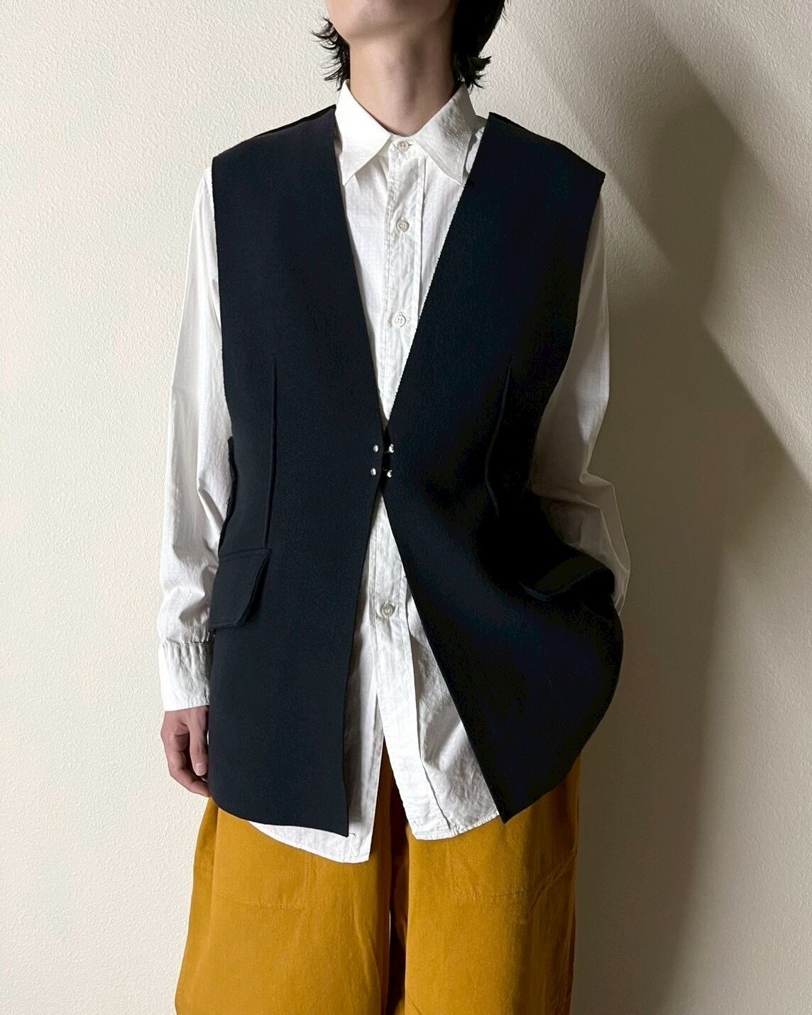 21AW MM6 Maison Margiela Wool-Felt Long Vest ITALY製