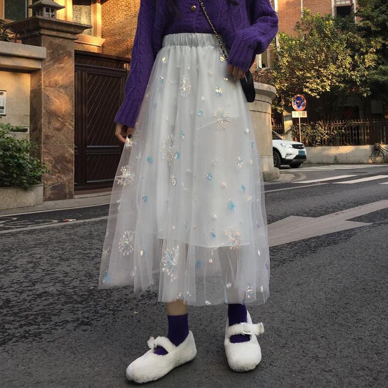 スカート オータムルーズ刺繍スリム 秋物 萌量不足29966481245