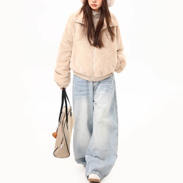 fluffy simple blouson　フラッフィーシンプルブルゾン　J1587