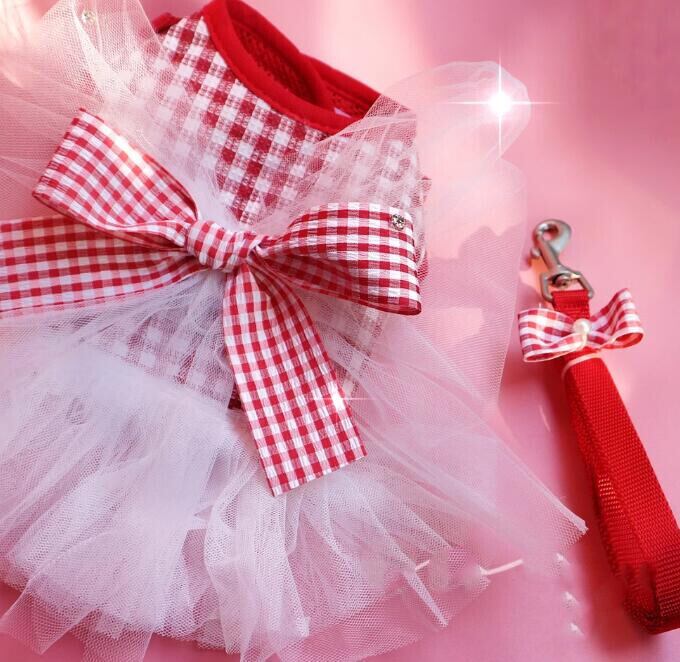 【予約】№2101549 チェックのリボンチュールハーネス