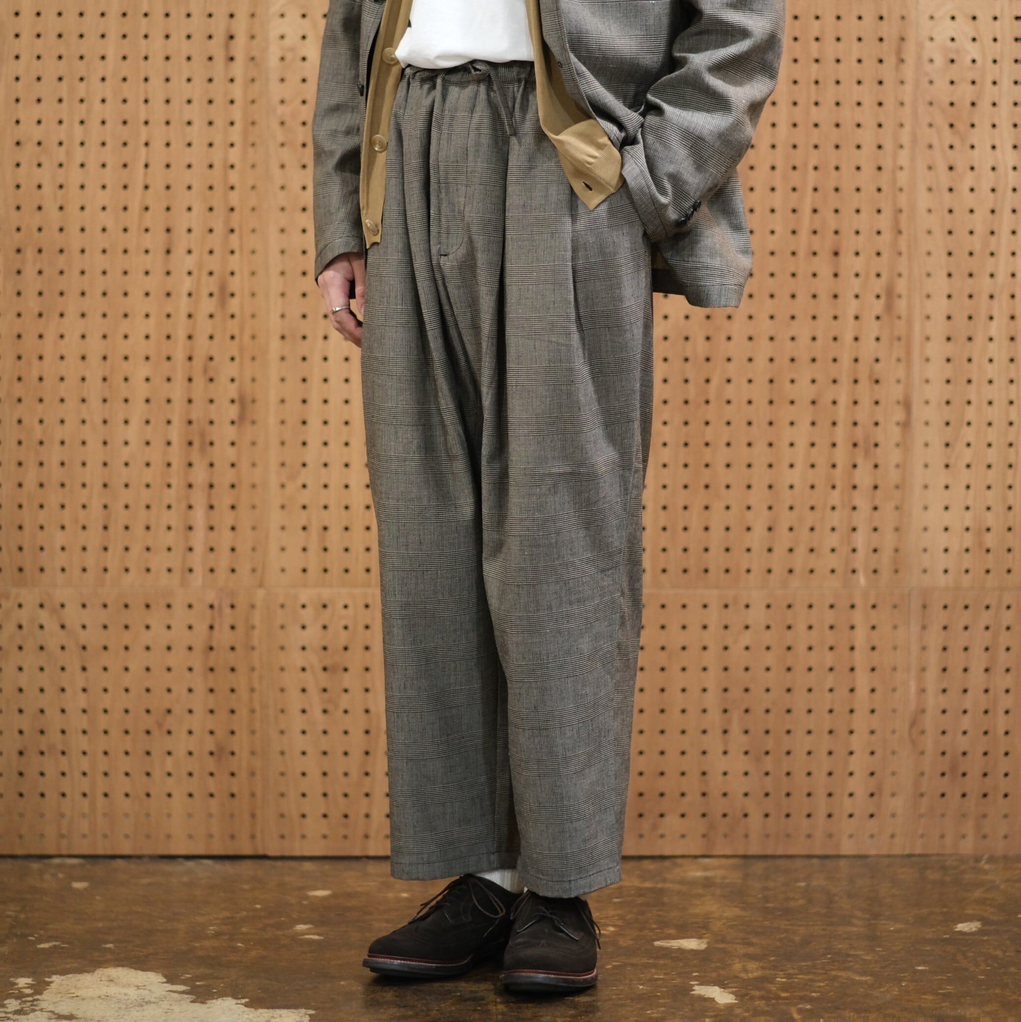SEVEN BY SEVEN ( セブン バイ セブン ) TUCK PANTS (Glen check) -BROWN- #800-1140056  | roamers and seekers