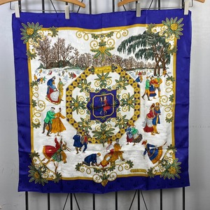 ◎.HERMES Joies d' Hiver LARGE SIZE SILK 100% SCARF MADE IN FRANCE/エルメス 冬の愉しみ シルク100%大判スカーフ 2000000058764