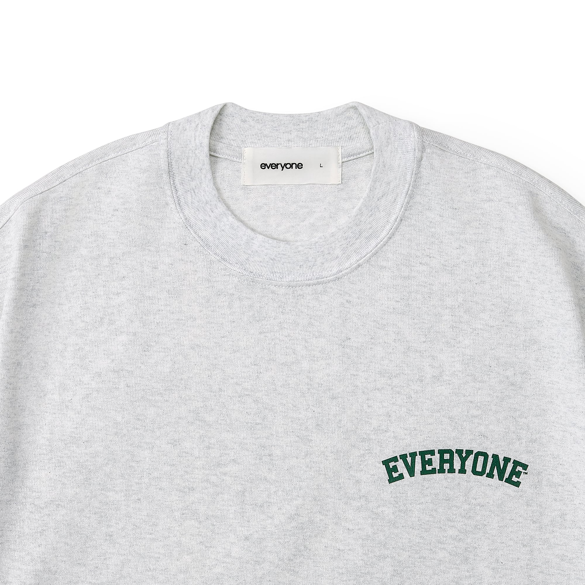 everyone collegiate logo tee shirt (ASH/GREEN) | everyone
