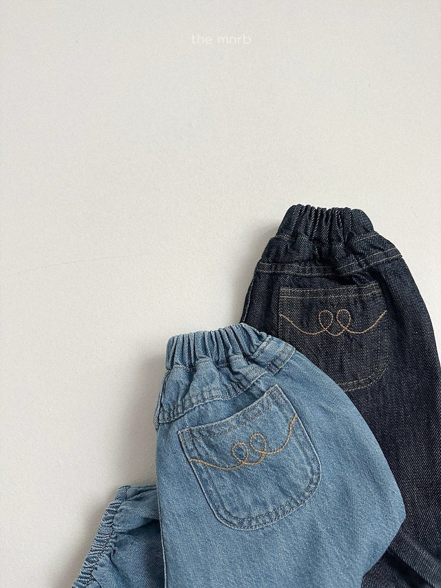 《予約》送料無料【minirobe】Stitch Denim Jogger Pants