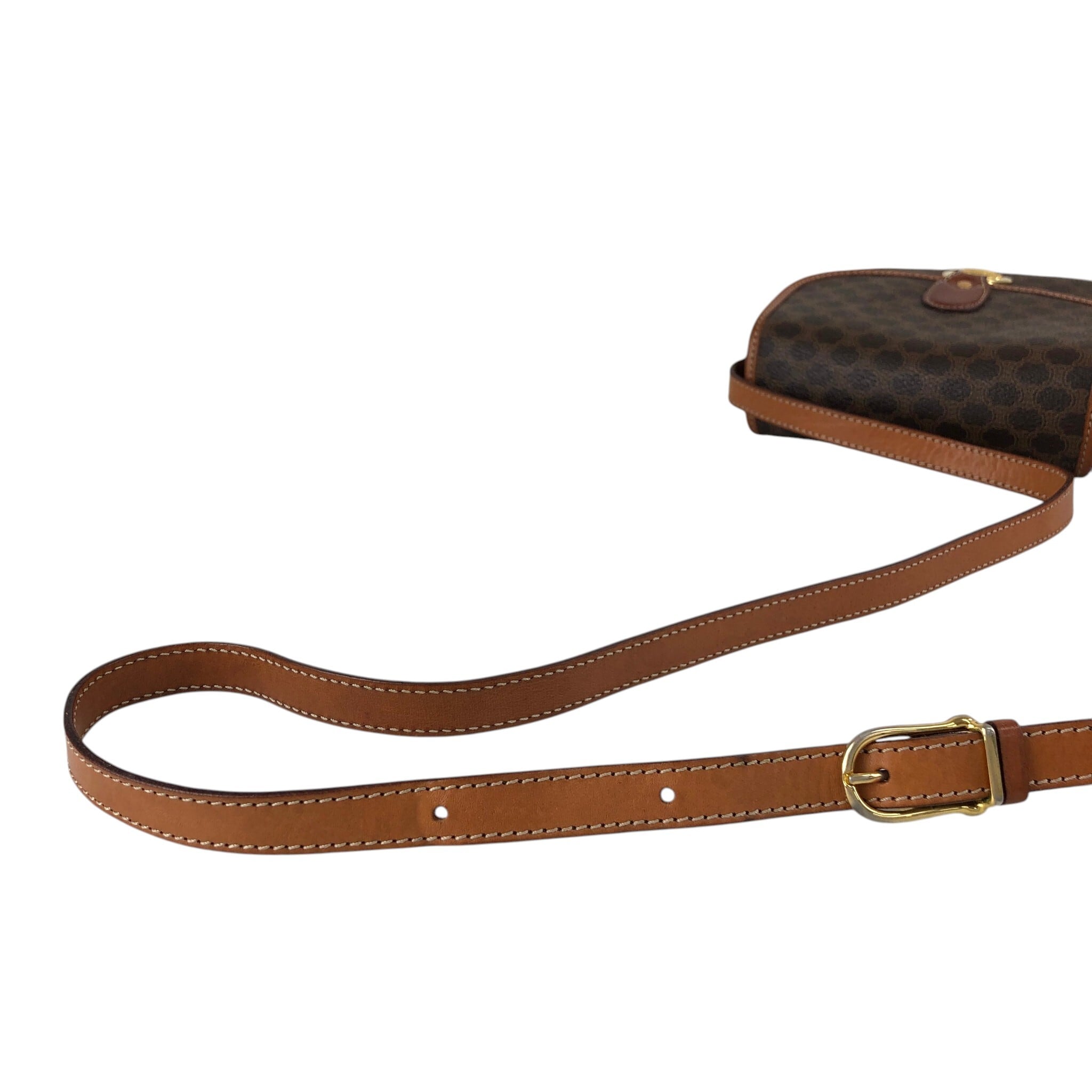 CELINE セリーヌ マカダム ショルダーバッグ ブラウン ホースビット