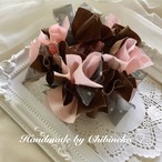 お花のコットンシュシュ♡(ストロベリーチョコ)