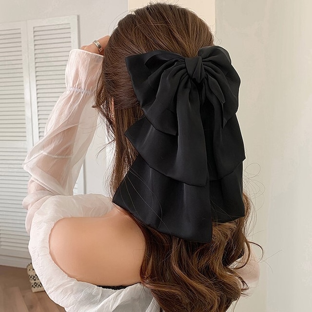 ヘアクリップ レディース クリップ ヘアアクセサリー ヘアアクセ まとめ髪 アップヘア 髪留め ヘアアレンジ ハーフアップ 清楚 かわいい 大人可愛い きれいめ カジュアル 存在感 おしゃれ 綺麗 お嬢様 大人 フェミニン こなれ感 ラフ ラブリー キュート ガーリー ナチュラル レトロ 抜け感 りぼん リボン ビックリボン OL 通勤 学生 通学 デート お出かけ 女子会 お泊まり 休日 散歩 黒 ブラック オールシーズン お呼ばれ パーティー 10代 20代 30代 韓国 モテ トレンド 送料無料