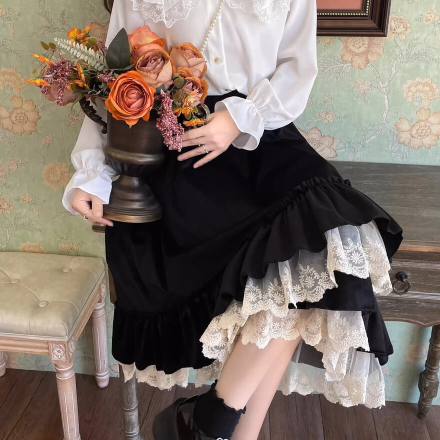 ロリータ アシンメトリー スカート アンブレラスカート ゴシック量産型
