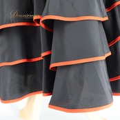 フラメンコ 衣装 prima boutique プリマブティック ファルダ スカート ブラック系 レッド系 黒 赤 ボランテ 段々 ライン 無地 レッスン 練習 レディース ダンス パーティ 発表会 ステージ 発表会衣装 舞台衣装
