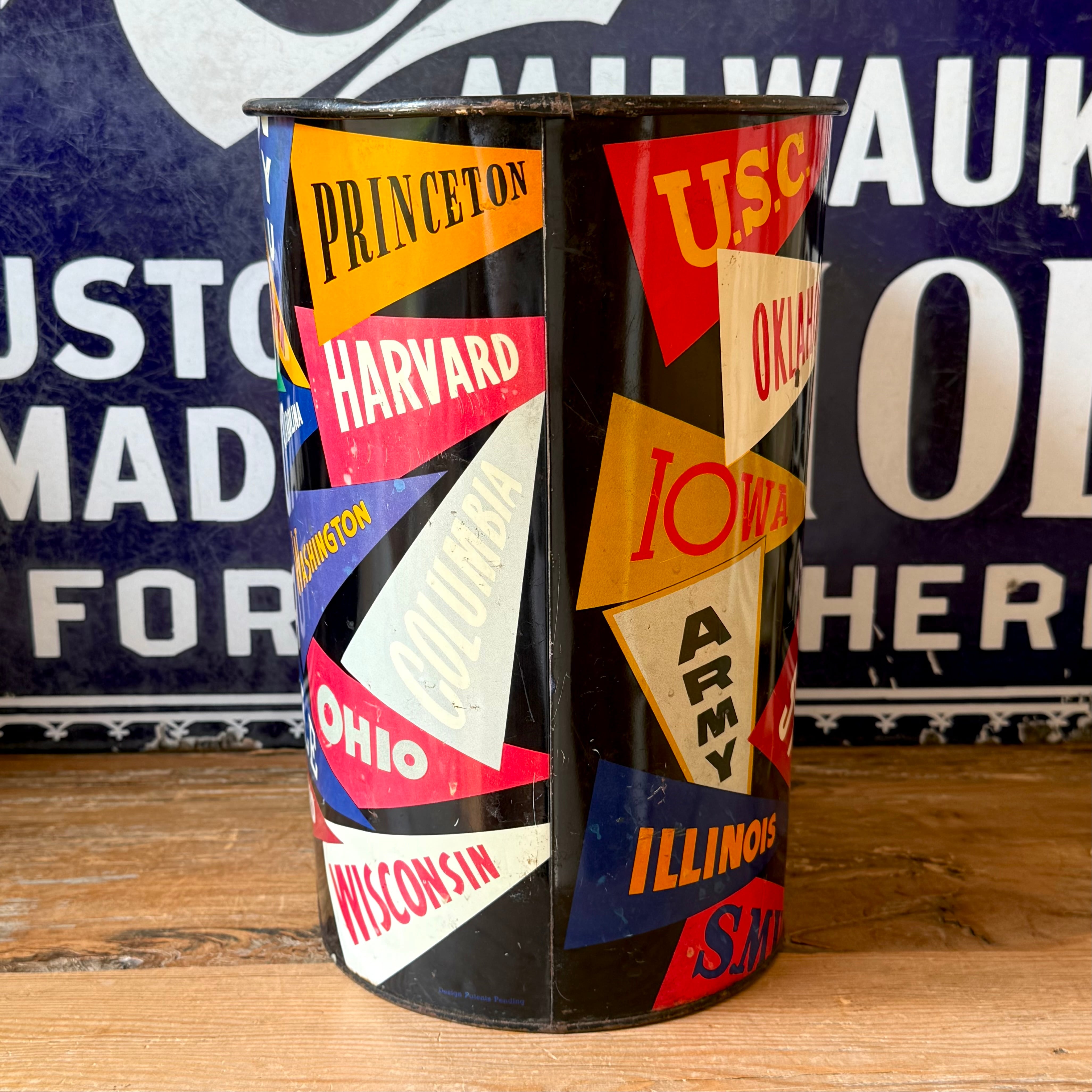 Vintage Pennant Trash Can ペナント ビンテージ University