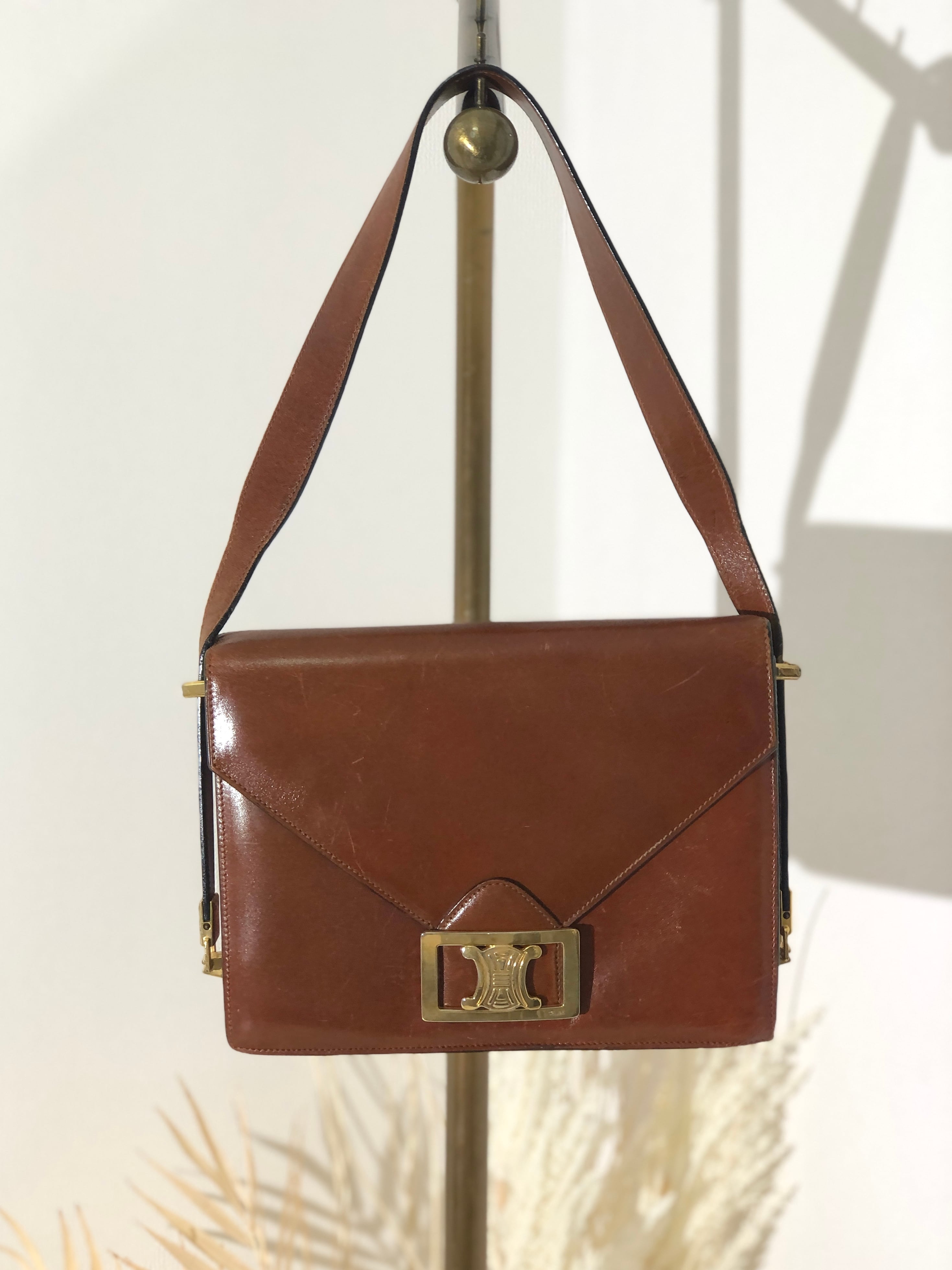 日本直送 名牌中古包 】CELINE セリーヌ トリオンフ レザー ショルダー 