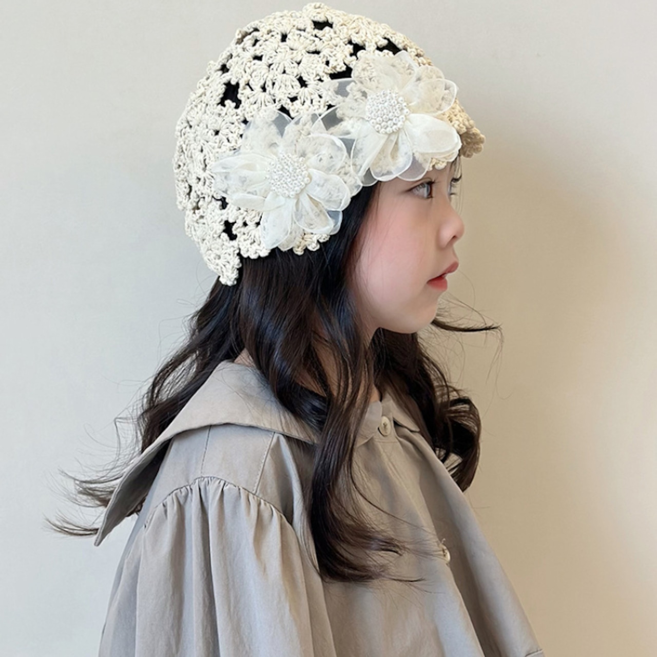 GOODS花柄かぎ針編み帽子