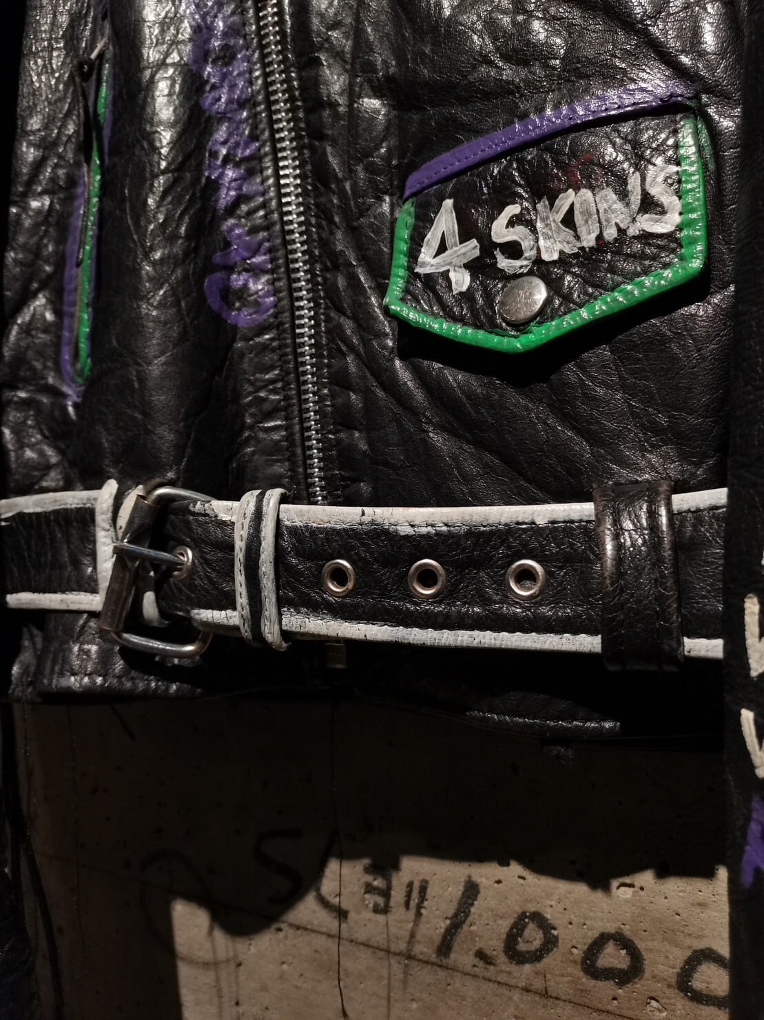 Caka】Special Hand Paint & Studs Punk Custom Vintage Leather 