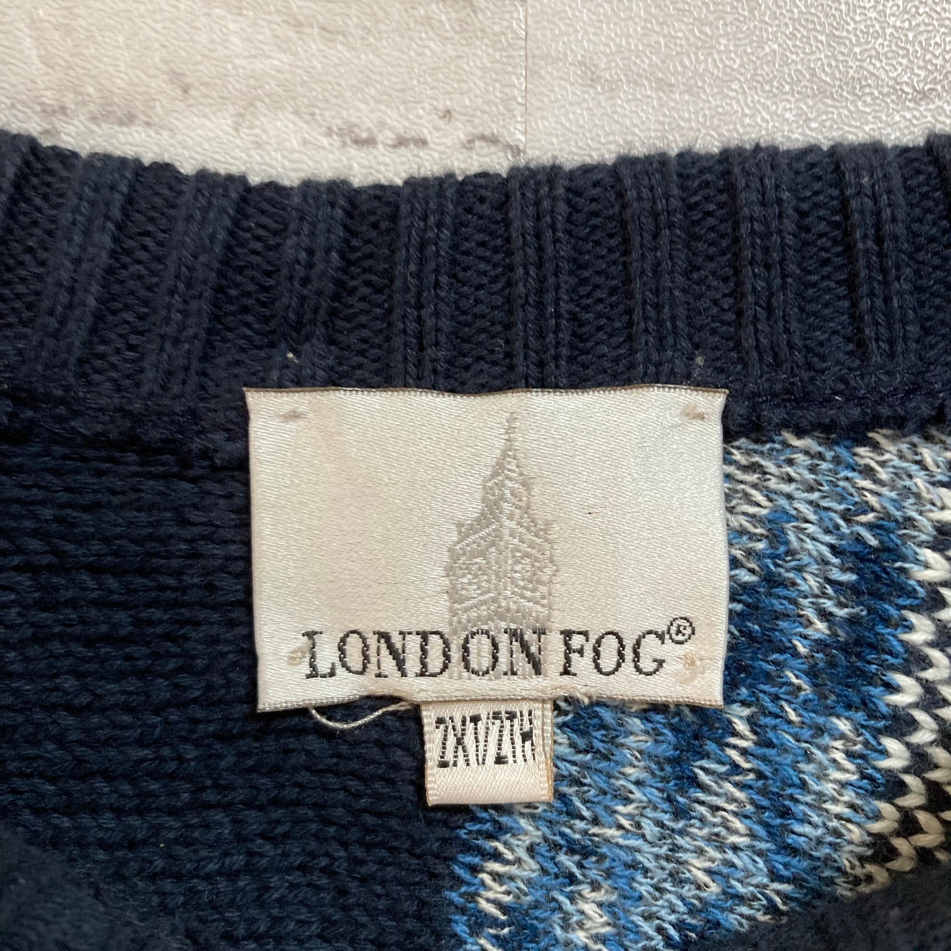 LONDON FOG】Design Knit 2XL相当 ロンドンフォグ 3Dニット デザイン