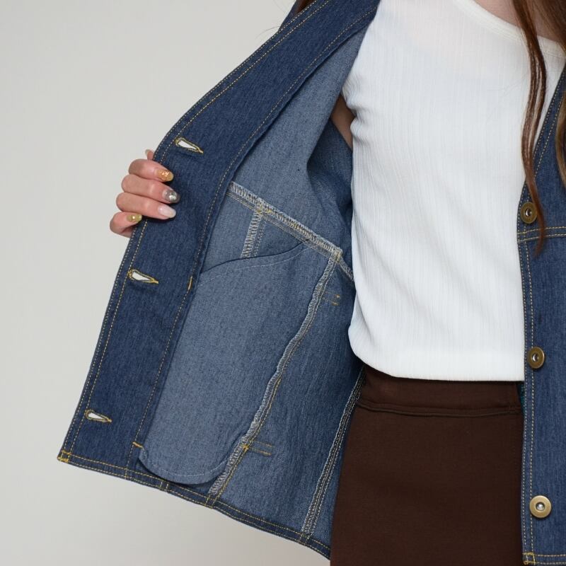 細見え＆超軽量】袖リブデニムジャケット - LEI-2562 インディゴ- | praia