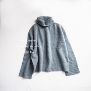 2019 / Whim Gazette ウィムガゼット ウールアンゴラ　タートルニット ライトブルー Ｆ