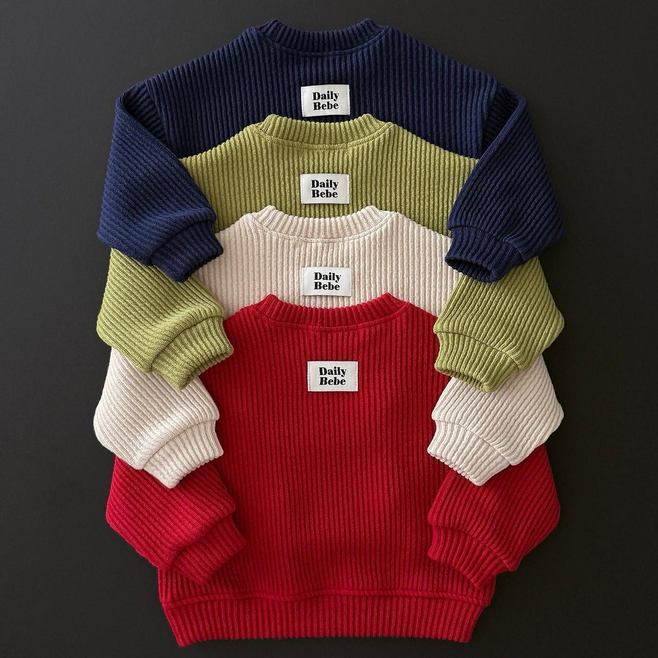 【2点送料無料】«予約»«ジュニアサイズあり»«daily bebe» リブmtm 4colors
