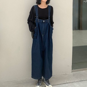 ゆったりデニム サロペットパンツ W CP012