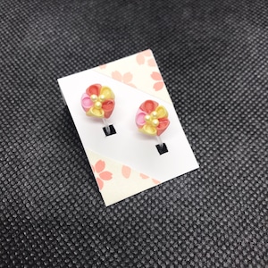 3色 お花 ノンホールピアス イヤリング ピアス