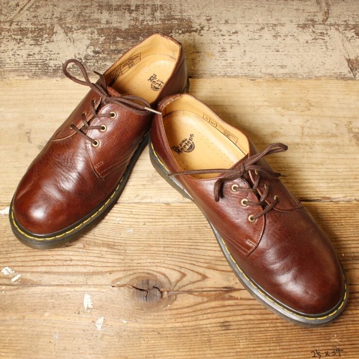 Dr Martens ドクターマーチン 3ホール レザー シューズ 革靴 茶